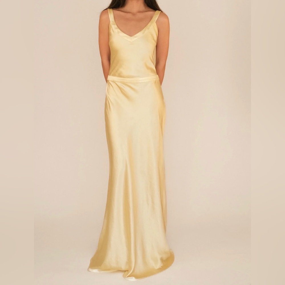 Elegant Gold Satin Gown